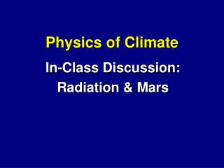 Physics of Climate