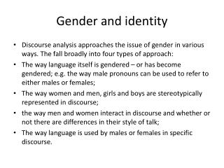 Gender and identity