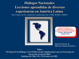 Diálogos Nacionales Lecciones aprendidas de diversas experiencias en América Latina