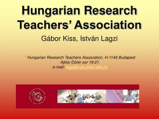 Hungarian Research Teachers’ Association