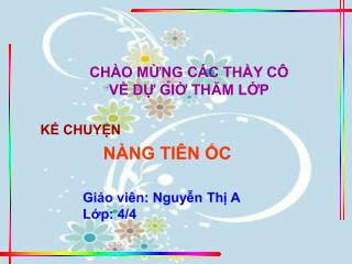 KỂ CHUYỆN NÀNG TIÊN ỐC