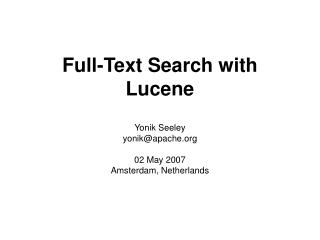 Full-Text Search with Lucene