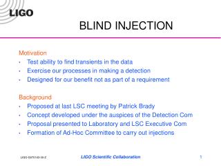 BLIND INJECTION