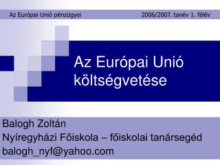 Az Európai Unió költségvetése