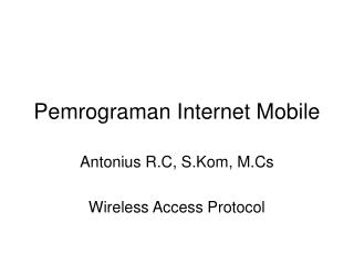 Pemrograman Internet Mobile