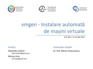 vmgen - Instalare automată de mașini virtuale