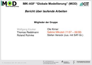 IMK-ASF “Globale Modellierung” (MOD)