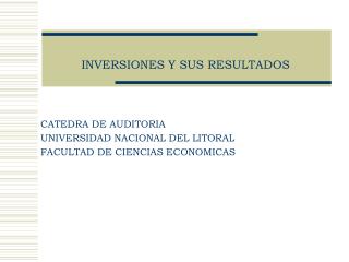 INVERSIONES Y SUS RESULTADOS