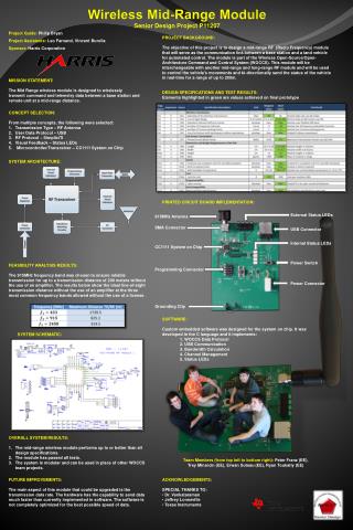 Wireless Mid-Range Module Senior Design Project P11207