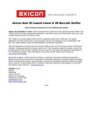 Axicon Auto ID Launch Linear & 2D Barcode Verifier