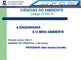 CIÊNCIAS DO AMBIENTE Código 2103070