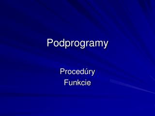 Podprogramy