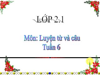 Môn: Luyện từ và câu Tuần 6