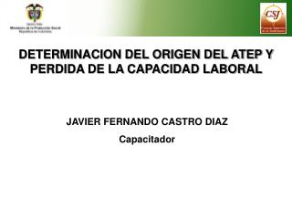DETERMINACION DEL ORIGEN DEL ATEP Y PERDIDA DE LA CAPACIDAD LABORAL
