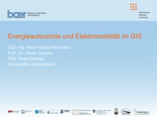 Energieautonomie und Elektromobilität im GIS