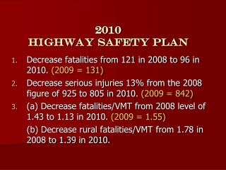 2010 Highway Safety Plan
