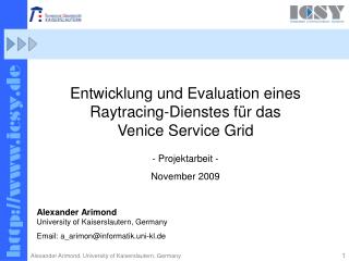Entwicklung und Evaluation eines Raytracing-Dienstes für das Venice Service Grid