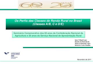 Os Perfis das Classes de Renda Rural no Brasil (Classes A/B, C e D/E)