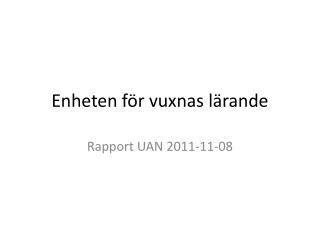 Enheten för vuxnas lärande