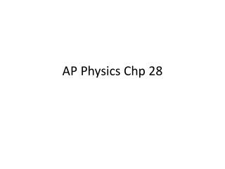 AP Physics Chp 28