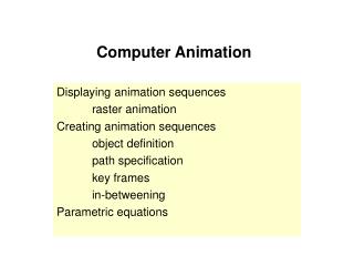 Computer Animation