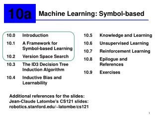 Machine Learning: Symbol-based