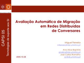 Avalia ç ão Autom á tica de Migra ç ão em Redes Distribu í das de Conversores