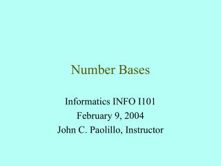 Number Bases