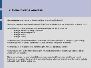 2 . Comunicația wireless