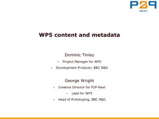 WP5 content and metadata