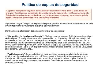 Política de copias de seguridad
