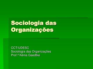 Sociologia das Organizações