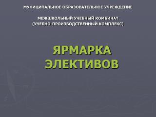 ЯРМАРКА ЭЛЕКТИВОВ