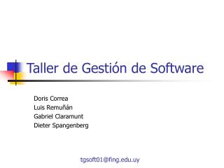 Taller de Gestión de Software