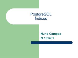 PostgreSQL Índices