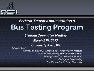 Bus Testing Program