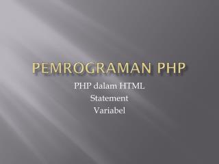 Pemrograman php