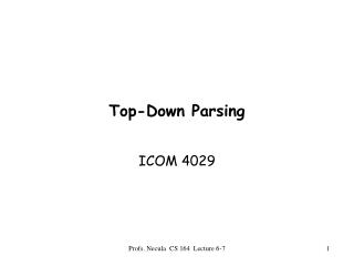 Top-Down Parsing