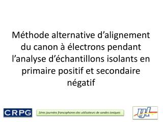 1ères journées francophones des utilisateurs de sondes ioniques