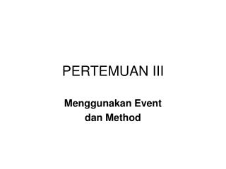 PERTEMUAN III