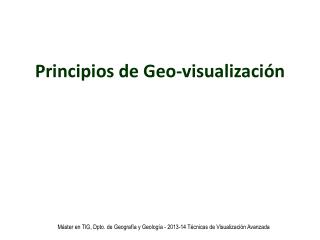 Principios de Geo-visualización