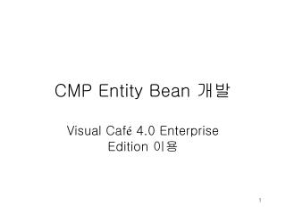 CMP Entity Bean 개발