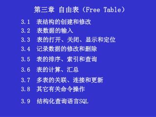 第三章 自由表（ Free Table ）