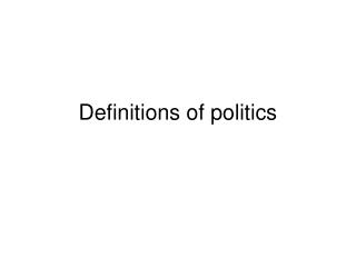 Definitions of politics