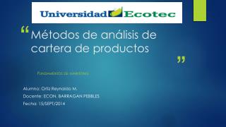 Métodos de análisis de cartera de productos