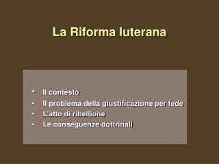 La Riforma luterana
