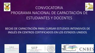 CONVOCATORIA Programa nacional de capacitación de estudiantes y docentes