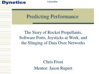 Predicting Performance