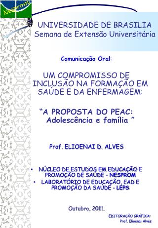 UNIVERSIDADE DE BRASILIA Semana de Extensão Universitária