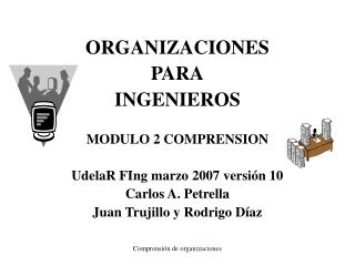 ORGANIZACIONES PARA INGENIEROS MODULO 2 COMPRENSION UdelaR FIng marzo 2007 versión 10